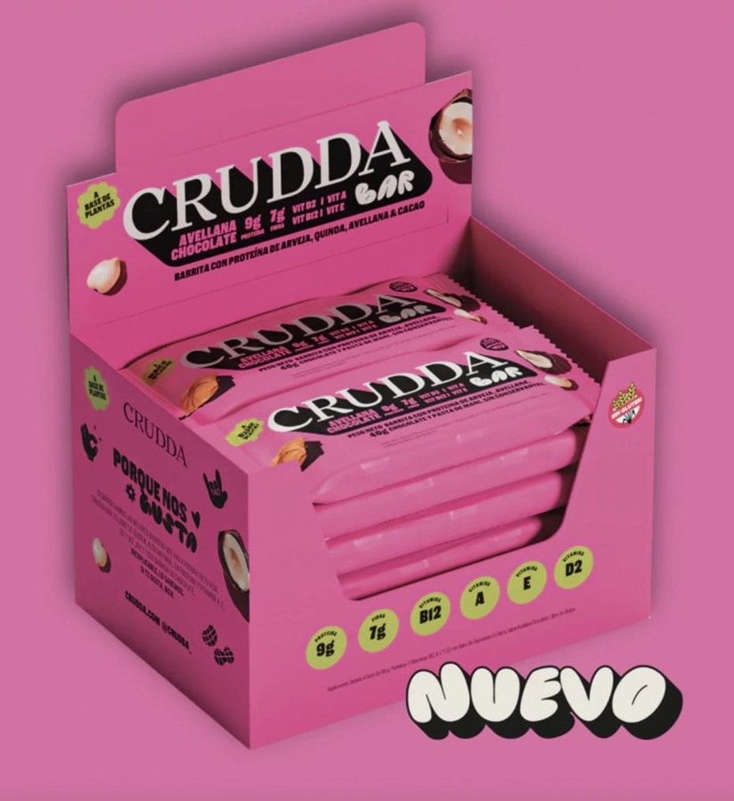 Barra avellana y chocolate · Crudda